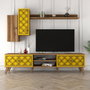 Hanah Home Unidad de TV Clase S - Nogal y Amarillo